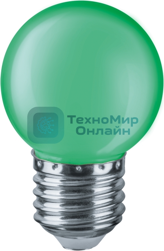 Лампа светодиодная Navigator NLL-G45-1-230-G-E27 1 Вт шар E27 220-240В зел.