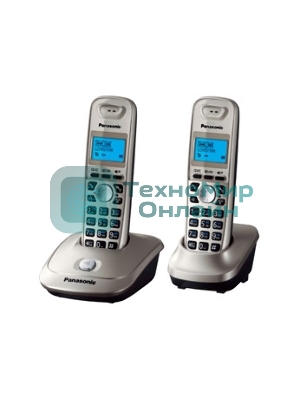 Телефон беспроводной (DECT) Panasonic KX-TG2512RUN (платиновый) Доп трубка в комплекте,АОН, Caller ID,спикерфон на трубке,полифония