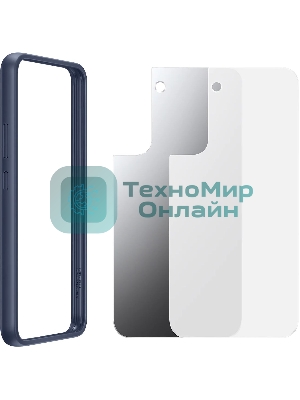 Чехол (клип-кейс) Samsung для Samsung Galaxy S22+ Frame Cover прозрачный/темно-синий (EF-MS906CNEGRU)