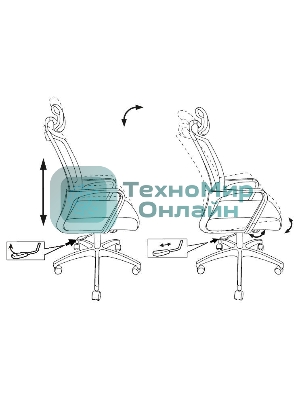 Кресло Бюрократ MC-201-H черный, сетка