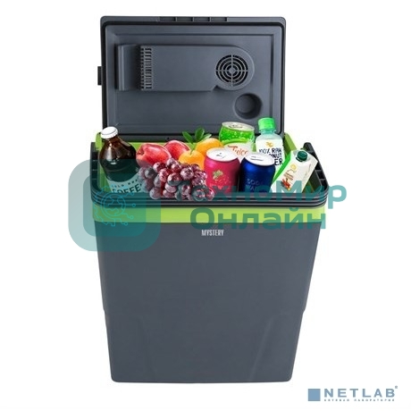 Автомобильный термоэлектрический холодильник. Объем 22 литра. Напряжение: DC 12В / AC 220-230В. Потребляемая мощность в режиме охлаждения: 45Вт. MYSTERY MTC-22