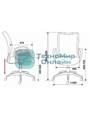 Кресло Бюрократ Ch-599AXSN черный, сетка, 120 кг, механизм качания
