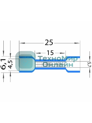 Соединительная гильза изолированная Rexant L-26 мм 1.5-2.5 мм² (ГСИ 2.5/ГСИ 1,5-2,5) синяя