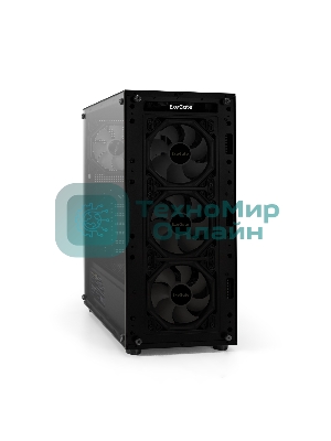 Компьютерный корпус Miditower ExeGate i3 BASE-EVO800 (ATX, БП EVO800RGb с вент. 12 см, с окном, 1хUSB+1хUSB 3.0, аудио, 4 вент. 12см с RGb подсветкой)
