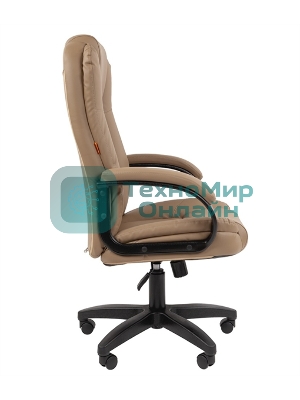 Кресло Chairman 600 LT бежевый, экокожа, 120 кг