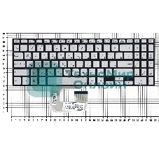 Клавиатура для ноутбука Asus UX561UA Q505UA серебристая без рамки, с подсветкой