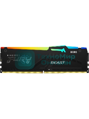 Оперативная память Kingston Fury Beast, DDR5, 16Gb (1x16Gb), 5600MHz, CL40, DIMM, с радиаторами, RGB, черный