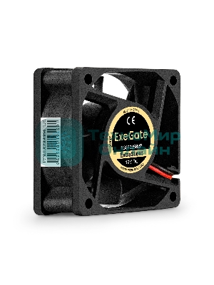 Вентилятор 12В DC ExeGate ExtraSilent ES06025B2P (60x60x25 мм, 2-Ball (двойной шарикоподшипник), 2pin, 2500RPM, 17dBA)