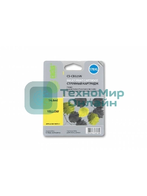 Картридж струйный Cactus CS-CB325N №178XL желтый (14.6 мл.) для HP PhotoSmart B8553/C5383/C6383/D5463