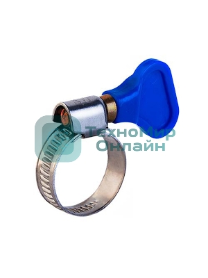 Хомут червячный Rexant 10-16/9-0,7 мм, с ключом, нержавеющая сталь W2, (50 шт/уп)