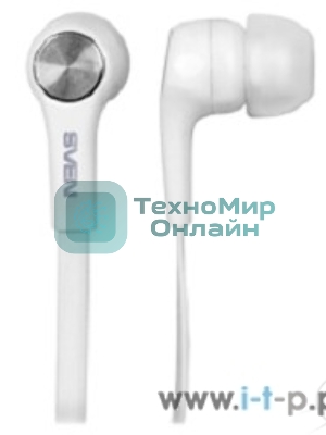 Проводные наушники Sven E-211M белый, внутриканальные, Jack 3.5 мм