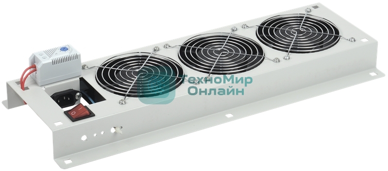 Вентиляторная панель с выключателем и термостатом 2 модуля