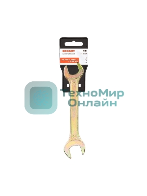 Ключ гаечный рожковый Rexant 17х19 мм, желтый цинк