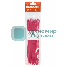 Хомут-стяжкa нeйлонoвая Rexant 200x3,6 мм, красная, упаковка 25 шт.
