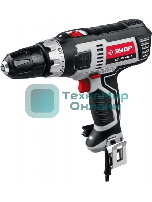 Дрель-шуруповерт сетевой ЗУБР ДШ-М1-400-2, Сетевая, 400Вт