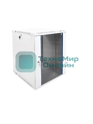 Шкаф телеком. настенный разборный 15U (600х650) дверь стекло, серый RAL 7035