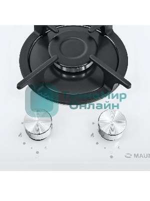 Газовая варочная панель Maunfeld EGHG.32.1CW/G, 2 конфорки, закаленное стекло, белый