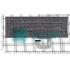 Клавиатура для ноутбука Asus UX561UA Q505UA серебристая без рамки, с подсветкой