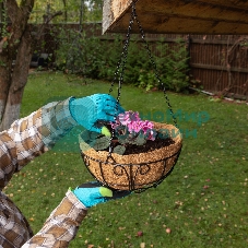 Кашпо подвесное с декором Palisad с кокосовой корзиной, диаметр, 30 см