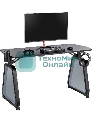 Стол игровой Cactus CS-GMD-BK-RGb столешница МДФ, черный каркас черный 136x60x75 см