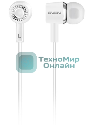 Проводные наушники Sven E-110 белый, внутриканальные, Jack 3.5 мм
