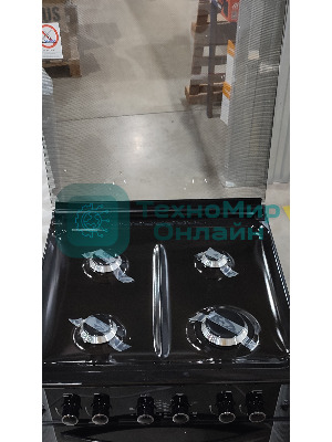 (Поврежденный товар, мятая плита) Плита газовая Gefest ПГ 6300-02 0046 черный, конфорок 4 шт, духовка 52 л, 60 см x 85 см x 60 см