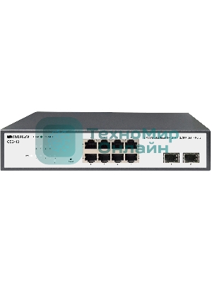 Коммутатор настраиваемый L2 8x1000Base-T, 2x1000Base-X SFP, комплект для установки в 19
