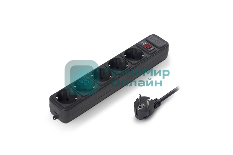 Сетевой фильтр ExeGate EX221185RUS SP-5-3B (5 розеток, 3 м, евровилка, черный)