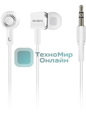 Проводные наушники Sven E-110 белый, внутриканальные, Jack 3.5 мм