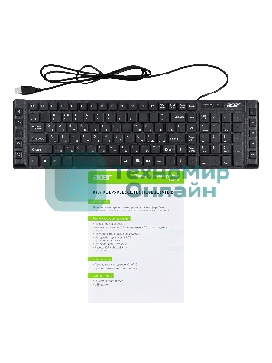 Клавиатура проводная Acer OKW010 ZL.KBDEE.002, USB, черный