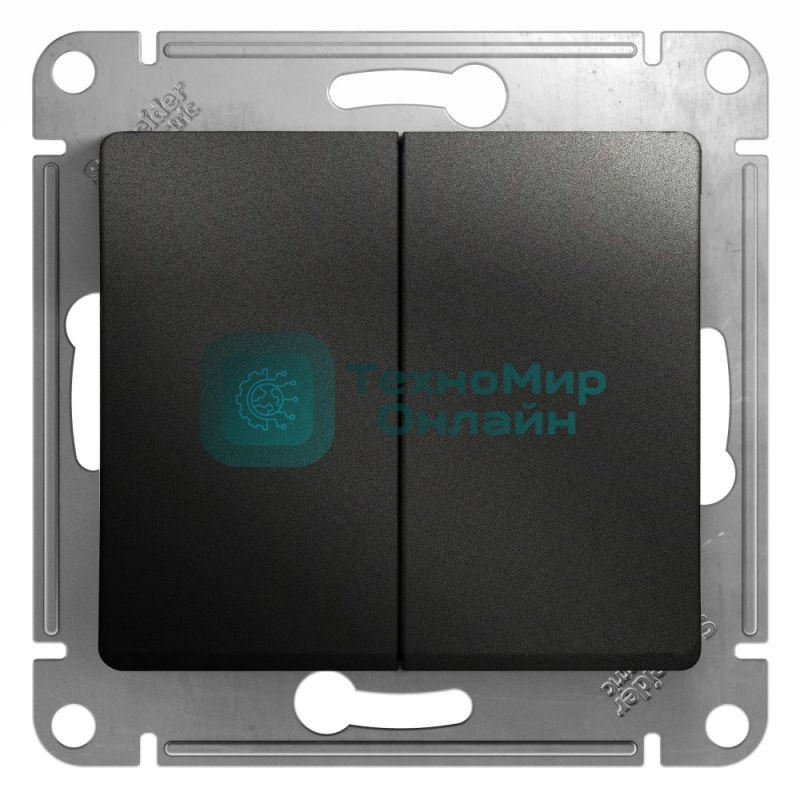 Механизм выключателя 2-кл. СП Glossa 10А IP20 10AX антрацит SchE GSL000751