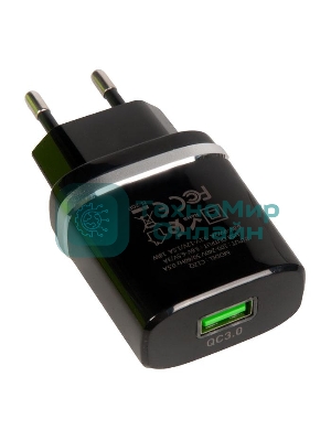 Сетевое зарядное устройство QC 3.0 HOCO HC-16255 C12Q 1 USB Выход: 5V_9V_12V, 18W черный