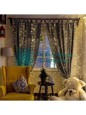 Гирлянда Neon-night Светодиодный дождь из росы 6х3 м, теплый белый, USB + пульт управления