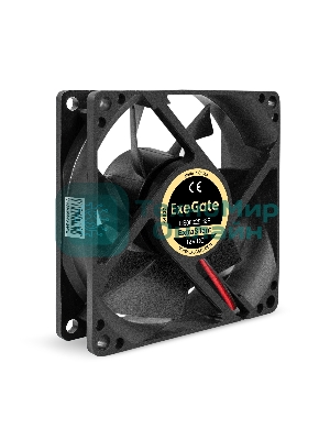 Вентилятор 12В DC ExeGate ExtraSilent ES08025H2P (80x80x25 мм, Hydraulic bearing (гидродинамический), 2pin, 1900RPM, 19dBA)
