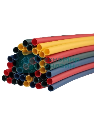 Термоусаживаемые трубки Rexant 4,0/2,0 мм, набор пять цветов, упаковка 50 шт. по 1 м