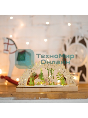 Деревянная фигурка Neon-night с подсветкой 