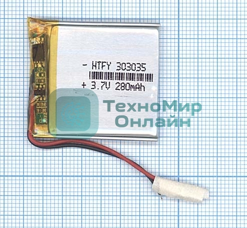 Аккумулятор Li-Pol (батарея) 3x30x35мм 2pin 3.7V/280mAh
