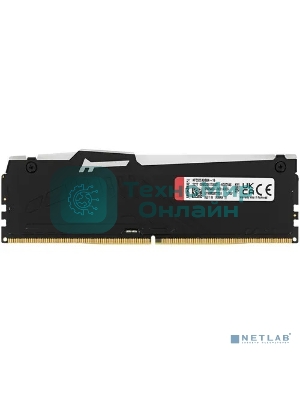 Оперативная память Kingston Fury Beast, DDR5, 16GB (1x16GB), 5200MHz, CL40, DIMM, с радиаторами, RGB, черный