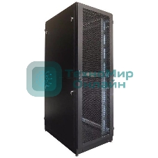Шкаф серверный напольный 42U (600 1200) дверь перфорированная, задние двойные перфорированные, черный