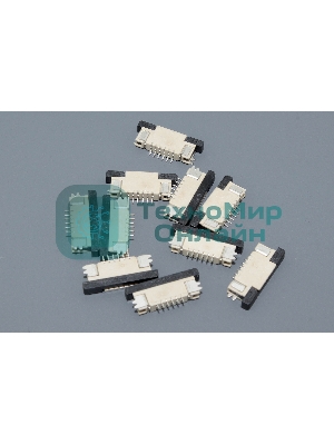 Разъем FPC Half Coverage Top Contact 0.8K-BS-6PWB 6 pin высота 2мм шаг 0,8мм 10 шт