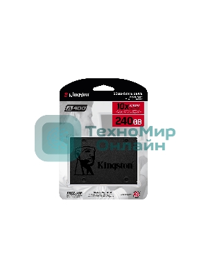 Накопитель SSD Kingston A400, 240Gb, SATA III, 2.5