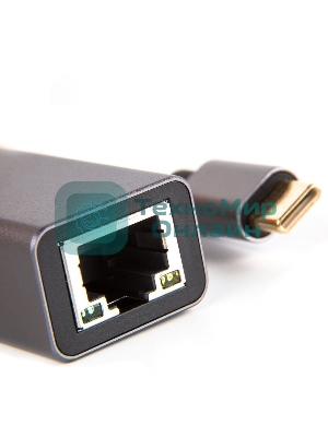 Кабель-переходник USB 3.1 Type-C -->RJ-45 1000Mbps Ethernet, Aluminum Shell, 0.15м VCOM DU320M