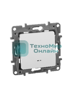 Переключатель с подсветкой, 10AX, бел. ETIKA 