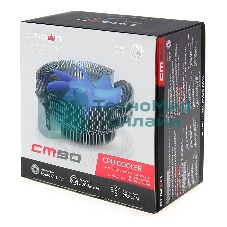 Кулер CROWN для процессора CM-90 (Для Intel и AMD,TDP до 95 Ватт,Низкая посадка радиатора,Гидродинамическии подшипник,Размер: 115x110x57 мм)