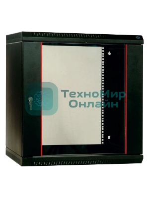 Шкаф телекомм. настенный разборный 15U (600х650) дверь стекло, черный