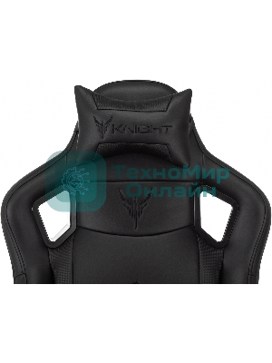 Кресло Knight Gladiator черный, экокожа, 120 кг, механизм качания