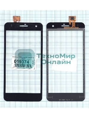 Сенсорное стекло (тачскрин) для Fly IQ4512 EVO Chic 4 Quad, черное