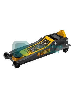 Домкрат гидравлический подкатной Denzel 3 т, 85-610 мм, быстрый подъем, низ. подхват, проф, SUV