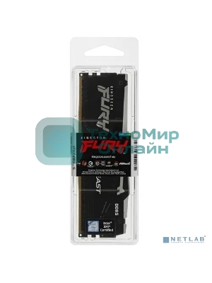 Оперативная память Kingston Fury Beast, DDR5, 16GB (1x16GB), 5200MHz, CL40, DIMM, с радиаторами, RGB, черный