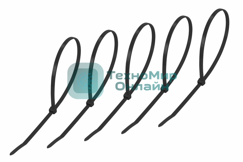 Хомут-стяжкa нeйлонoвая Rexant 400x4,8 мм, черная, упаковка 25 шт.